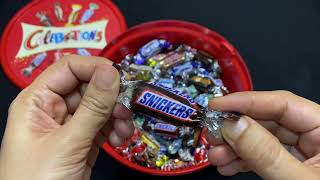 ASMR l Opening Celebrations Chocolate Box with Snickers Galaxy Mars and lots more I Youtube [upl. by Anelle]