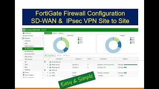 Fortigate Firewall SD WAN Configuration amp IPsec VPN Site to Site step by step  full configration [upl. by Wadleigh]