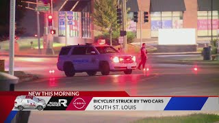 Bicyclist hit by two cars in on Hampton in St Louis [upl. by Nnairret]