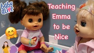 Baby Alive Paige Teaches Emma to be Nice  Kelli Maple [upl. by Rita422]