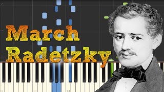 Radetzky March  Johann Strauss Piano Tutorial Synthesia [upl. by Anitsyrhk]