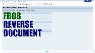 SAP Transaction FB08  Reverse Document [upl. by Asirap]