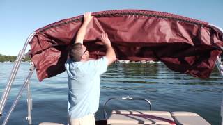 Godfrey Pontoons How To Put Up A Bimini Top [upl. by Ennoval364]