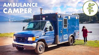 Woman Living in Her OffGrid Ambulance Camper Conversion  FULLTIME VAN LIFE [upl. by Dudden]