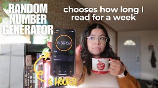 RANDOM NUMBER GENERATOR CHOOSES HOW MANY HOURS I READ  reading challenge vlog [upl. by Nawiat]