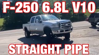 2010 Ford F250 68L V10 DUAL EXHAUST w STRAIGHT PIPES [upl. by Ppik]