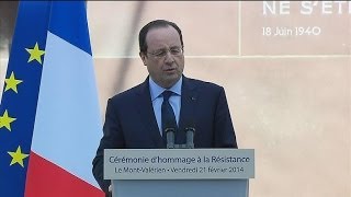 François Hollande rend hommage aux fusillés du Mont Valérien  2102 [upl. by Michiko]