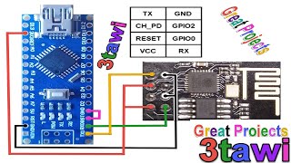 How to easily and quickly program the ESP8266 01 module via an arduino nano with example [upl. by Vicki]