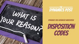 Disposition codes when PO Receiving in Dynamics 365 Advanced Warehouse [upl. by Tahpos]