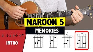 Maroon 5  Memories  Easy Guitar Tutorial CHORDS [upl. by Hoxsie]