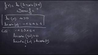Domaine de définition de fxlnarcsin3x math6h [upl. by Ynnattirb92]