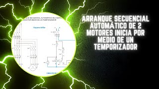 Arranque secuencial automático de 2 motores inicia por medio de un temporizador [upl. by Ragas]