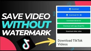 How to Save TikTok Video Without Watermark [upl. by Feliza]