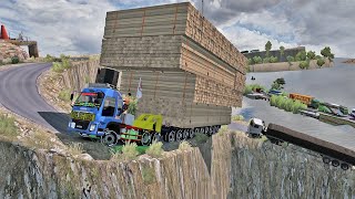 Overloaded Trailer  the most dangerous road  Euro Truck Simulator 2 [upl. by Kosiur]