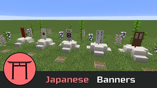 Minecraft Building Tutorial  How to make Japanese Banners [upl. by Kcirred607]