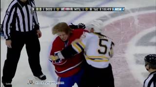 Johnny Boychuk vs Ryan White Mar 8 2011 [upl. by Skyla56]