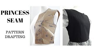 How to Draft Pattern  Princess Seam Bodice [upl. by Bierman513]