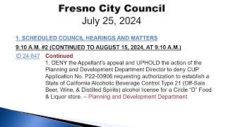 Fresno City Council Meeting 72524 [upl. by Silsby]