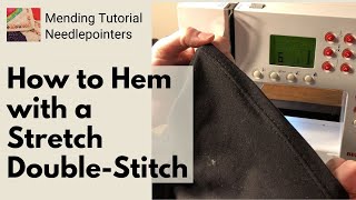 How to Mend How to Hem Knit Pants with a Double Stretch Stitch Twin needle  Double needle [upl. by Dyke]