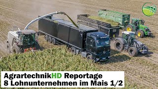 AgrartechnikHD Reportage  8 Lohnunternehmen im Einsatz mit ihren Feldhäckslern 12 [upl. by Shelman]