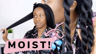 HOW I MOISTURIZE AND SEAL MY RELAXED HAIR  UPDATED  RELAXED [upl. by Eintirb]