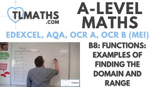 ALevel Maths B803 Functions Examples of Finding the Domain and Range [upl. by Eustace786]