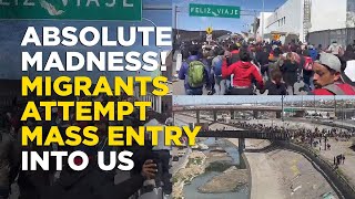 Texas Border Standoff Live  Hundreds Of Migrants Storm El Paso Border Attempt Mass Entry Into US [upl. by Yee]