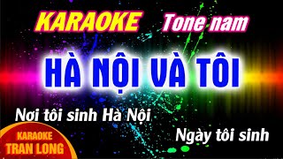 Hà Nội và tôi karaoke tone nam  Giọng La giáng thứ Abm [upl. by Naman219]