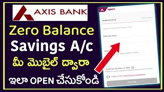 How to open Axis Bank Account Online Zero BalanceAxis Bank Online Account Opening telugu [upl. by Keener453]