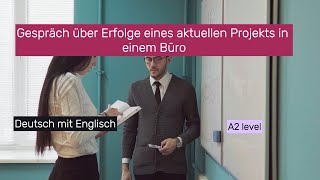 Gespräch über Erfolge eines aktuellen Projekts in einem Büro [upl. by Annaihr93]