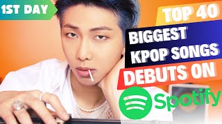 TOP 40 BIGGEST KPOP SONGS DEBUTS ON SPOTIFY  1ST DAY [upl. by Eiznekam]