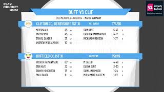 Duffield CC 1st XI v Clifton CC Derbyshire 1st XI [upl. by Melac]