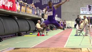 UNI track and field  MVC Championships  Charles Brown triple jump 4th [upl. by Rodmur]