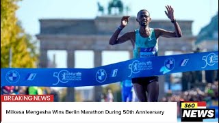 Milkesa Mengesha Wins Berlin Marathon During 50th Anniversary milkesamengesha berlin marathon [upl. by Idham835]