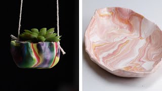 4 Mesmerizing Marbled Clay Projects [upl. by Natsuj]