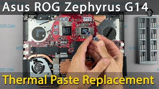 Asus ROG Zephyrus G14 GA401 Disassembly fan cleaning and thermal paste replacement [upl. by Latimer]