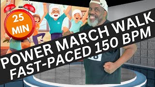 HighEnergy Power Walk at 150 BPM 25 Minutes  FastPaced Cardio Workout  Quick and Effective [upl. by Cirri]