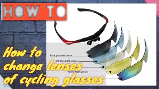 HOW TO CHANGE LENSES ON CYCLING GLASSES WEST BIKING ROCKBROS SWAP REPLACE REMOVE AND ATTACH LENSES [upl. by Yeldahc]