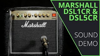 Marshall DSL1CR amp DSL5CR Sound Demo no talking [upl. by Nednil]