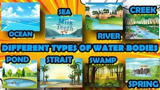 Different Types of water Bodies  Types of Waterforms with pictures and examples [upl. by Solis]