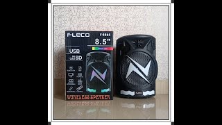 Review SPEAKER BLUETOOTH KARAOKE FLECO DISCO F886585 INCHMIC DAN REMOTE [upl. by Adnolahs]