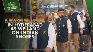 A warm welcome in Hyderabad as we land on Indian shores  CWC23 WeHaveWeWill  PCB  MA2A [upl. by Dekeles543]