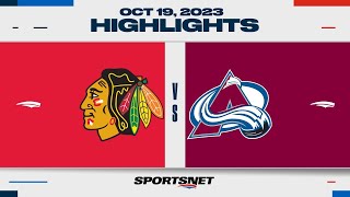 NHL Highlights  Blackhawks vs Avalanche  October 19 2023 [upl. by Auahsoj]