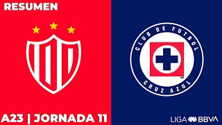 Resumen y Goles  Necaxa vs Cruz Azul  Liga BBVA MX  Apertura 2023  Jornada 11 [upl. by Laidlaw]