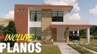 PLANOS DE CASAS DE 2 PLANTAS CON 4 RECAMARAS  Plano de casa con 2 Pisos y 4 Dormitorios [upl. by Nnairam]