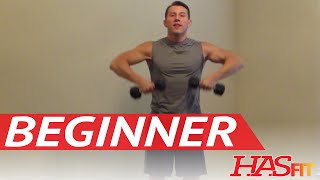 15 Minute Beginner Weight Training  Easy Exercises  HASfit Beginners Workout Routine  Strength [upl. by Ailicec]