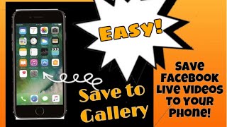 How to Save Facebook Live Videos  Videos  To Phone To Share [upl. by Murage]