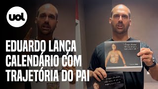 Eduardo Bolsonaro lança calendário com fotos de Jair incluindo a sem camisa ‘Trajetória vitoriosa’ [upl. by Nilyam]