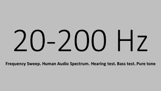 20200 Hz Frequency Sweep Human Audio Spectrum Hearing test Bass test Pure tone [upl. by Naggem]