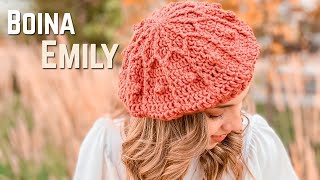 Boina a crochet  Boina Emily🧶 Beret Emily [upl. by Wordoow618]